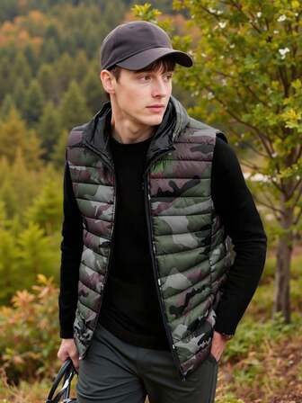 Chaleco con capucha casual para hombre, parte superior con capucha con estilo, adecuado para fiestas diarias, senderismo al aire libre, deportes y correr