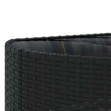 vidaXL 5-tlg. Garten-Sofagarnitur mit Kissen Schwarz Poly Rattan