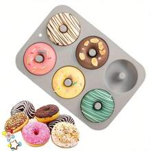 1/2pcs Silicone Donut Mold Suitable For 6 Donuts,E Silicone Muffin Pan, Non-Stick, Dishwasher, Heat-Resistant