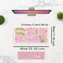 1 tấm lót chuột cỡ lớn họa tiết hoa - Thiết kế hoa màu hồng và be trang nhã, thảm lót bàn bằng cao su XXL, viền may chắc chắn, phù hợp cho phụ nữ, nghệ sĩ và game thủ, trang trí văn phòng và chơi game cao cấp, phụ kiện lót chuột | Tấm lót chuột trang trí | Tấm lót bề mặt nhẵn, tấm lót chuột cỡ lớn - Nhiều màu - Xem 9