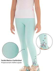 Kit 3 Calça Legging Infantil Menina Roupas 1 Ao 10 - Multicolorido - Visão 3