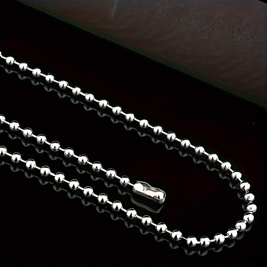 1 Piece Romantic Valentine's Day Gift Men's Military Style Bead Chain Necklace Stainless Steel Polished Hypoallergenic Jewelry For Daily Outdoor Party Holiday Men Teens 2026 Mother's Day Mom Gift Gift For Mom Mothers Day Gift Best Mom Mommy Gift Gift For Grandma Mum Gift Mother's Day Gift For Mom 2026 Sentimental Gift For Mom Thank You Mom Gift Mom Birthday Gift Mothers Day Accessories Heartfelt Gift For Mom Unique Gift For Mom Mothers Day Surprise Gift - [銀色] - 查看 1