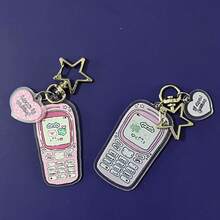 1 Lindo accesorio de llavero con diseño de teléfono móvil de dibujos animados con píxeles, conejo, ratón o trébol de cuatro hojas, accesorios de nicho japonés, ideas de regalo, llavero lindo, estilo japonés, accesorios detallados, sensación hecha a mano, dije de ratón, llavero de conejo, fans del anime, amantes de lo lindo 1, colgante japonés, colgante acrílico creativo - Adecuado para mochila de estudiante, regalo para amigos, regalo de maestro, adornos