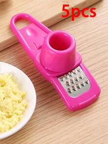 Prensa de ajo multifuncional, molinillo de jengibre en rosa rojo, 1 pieza