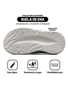 WEIDE Zapatillas De Mujer de Plataforma (EVA una pieza) | para jóvenes urbanas y hogar, combina con vestido de verano o shorts | diario, oficina, paseos cortos y casa/baño - Blanco - Ver 7