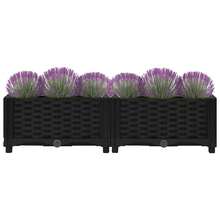 vidaXL Hochbeet 80x40x23 Cm Polypropylen - 黑色 - 查看 3