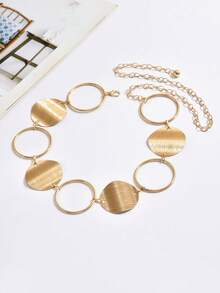 1 sztuka retro okrągłego frędzla moneta łańcuszek na talię modna ozdoba sukienka taniec brzucha stary styl pas łańcuszek na talię nadaje się na spotkania kobiet, imprezy i tańce do dopasowania i noszenia