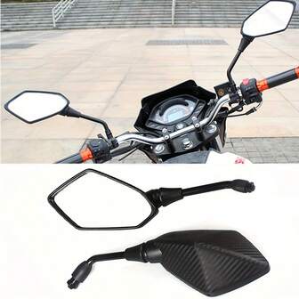 1pair Motorcycle Rear View Mirrors,M8 Clockwise Bolts 360° Adjustable Side Mirrors,Touring Street Sports Chopper Bike Cruiser Rear View Mirrors Mirrors,Converting Motorcycles Safety Mirrors