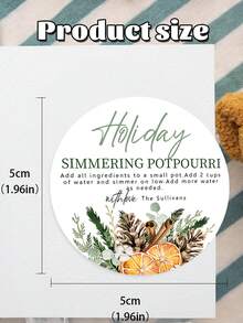 Round Holiday Simmering Potpourri Gift Tag Template, Printable Stovetop Potpourri Stickers, Editable Christmas Favor Tags, Instant Download - Multicolor - View 14