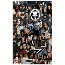 Tokio Hotel 摇滚乐队帆布墙画 - 无框音乐海报，适合现代卧室和家庭装饰 - A - 查看 1