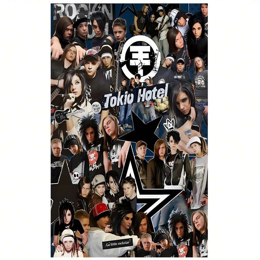 Tokio Hotel 摇滚乐队帆布墙画 - 无框音乐海报,适合现代卧室和家庭装饰 - A - 查看 1