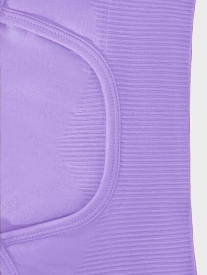 1pc Seamless Adjustable Criss Cross Strap Supportive Sports Bra, Com Tafel Removable Padded Wireless Yoga, Workout Exercise view 8