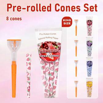 8pcs/Box King Size Slow Burning Fruit Flavored Rolling Paper With Filler Combo, Smoking Accessories Suitable For Home Or Party Use, Great Gift For Friends On Birthday, Halloween, Christmas