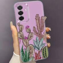 Funda de Teléfono Jardín de Cactus para Samsung Galaxy A02 A03S A04 A05S A06 A13 A14 A15 A16 5G A21S A22 A23 A24 A25 A26 A32 A34 A35 A36 A50 A52 A53 A54 A55 A56 A73 S21 Ultra S22 Plus S23+ S24 FE S25 Funda Creativa de TPU Suave y Duradera, Transparente y Protectora - Colores mixtos - Ver 2
