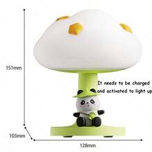 GCTECHING 1 Pc NEW LED Green Anime Light Night Light Cute Blue Rabbit Silicone Portable Touch Lamp Cloud Sunshade Umbrella Light USB Rechargeable Rabbit Bedroom Light Panda Night Light New Year's Eve Decorations Christmas Dormitory Use (Charging Activation Required Acceptable For Use)