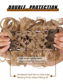 Synthetic LARGE Comb Clip In Curly Hair Extension Chignon Hair Pieces Women Updo Cover Hairpiece Extension Hair Bun