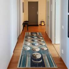 Retro Mid Century Abstract Pattern Rug On Ivory Background, Dark Orange And Reseda Green, 4' X 5' 5", Ideal For Bedroom, Dorm And Living Room - Kadet Biru dan Kulit Telur - View 11