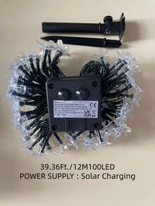 1pc 20/30/50/100 LED 5/6.5/7/12m Solar Powered Cherry Blossom String Lights, 8 Lighting Modes, Suitable For Outdoor Camping, Yard, Villa, Balcony, Porch, Lawn, Garden, Plaza Decoration - Multicolor - View 18