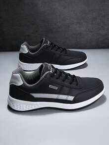 Plus Size Men's Fashionable Breathable Running Shoes, With Sock Liner, Round Toe, Low-Top, Flat Heel, Mesh, Suitable For Cross-Border E-Commerce