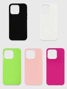 5 件多巴胺纯色手机壳，黑色/白色/绿色/玫红色/粉色，适用于 16/16 Pro/16 Plus/16 Pro Max 防水防震防摔防刮 - 彩色 - 查看 18