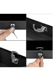 MEFENY Caja Dinero Fuerte ,cash Box Metálica Mate Mediana - Negro - Ver 3