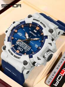 SANDA. SANDA New 6291 Fashion Student Sports Electronic Watch Multi Functional Waterproof Timing Student Electronic Watch - White - View 9