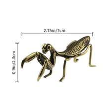 A Brass Mantis Trinket, Tea Pet Solid Copper Insect Bronze Miniature Sculpture Copper Art Trinket - Brass Mantis - View 2