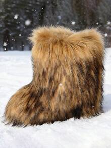 New Winter Warm Plush Faux Fur Snow Boots For Women - Dark Grey & Brown & Black Ankle Booties With Soft Lining, Cozy Slip-On Design For Cold Weather Outdoor & Indoor Wear Unisex Short Ankle Faux Raccoon Fur Snow Boots - Solid Classic Color, Super Smooth Fur Touches The Ground, Perfect For Christmas & Halloween, Y2K Style! Y2K Fashion Men's & Women's Snow Boots - Faux Raccoon Fur, Silky Smooth Floor-Reaching Fur, Solid Classic Shade, Ideal For Christmas & Halloween! Short Ankle Unisex Snow Boots With Faux Raccoon Fur - Solid Classic Color, Ultra-Smooth Fur Hits The Ground, Must-Have For Christmas & Halloween, Edgy Y2K Vibe! Christmas & Halloween Essential Faux Raccoon Fur Snow Boots (Unisex) - Solid Classic Hue, Smooth Fur Touches The Floor, Stylish Y2K Look! Y2K Short Ankle Snow Boots For Men & Women - Faux Raccoon Fur, Super Smooth Floor-Length Fur, Solid Classic Color, Great For Christmas & Halloween Celebrations!