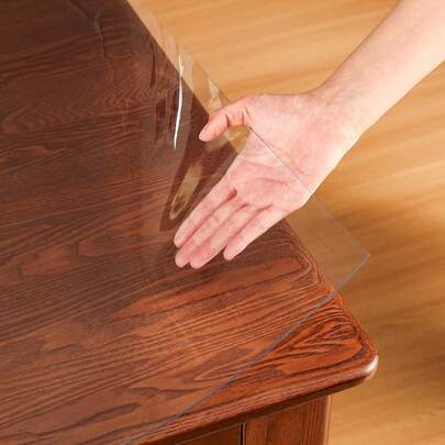 PVC Transparent Tablecloth, Waterproof, Oil-Proof, Heat-Resistant Table Mat, Protects Tabletop