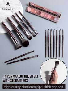 BS-MALL Makeup Brush Set 14 Pcs Premium Synthetic Foundation Powder Concealers Eye Shadows Blush Makeup Brushes With Black Case,Brush Set,Makeup Brush Kit,Make Up Brush Set,Make Up Set Complete,Makeup Brush Set,Complete Makeup Kit,Brush Kit,Brushes Makeup Set,Makeup Gift Set,Set