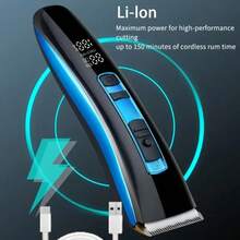 Men's Hair Clipper, Cordless Hair Clipper, USB Electric Hair Clipper, Men's Beard Trimmer, Rechargeable Hair Clipper, Men's Rechargeable Professional Hair Clipper - Including LED Display Screen - Perfect Father's Day Gift - Multicolor - View 3