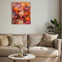 1pc DIY Digital Oil Painting Acrylic Paint Kit, 40*50cm With Paints And Brushes, Suitable For Stress Relief, Number Painting, Handmade Floral Embrace Design, Room Decor Wall Art, Mural, Beginner Painting, Ideal Gift For Friends (Frameless) - Multicolor - View 5