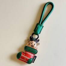 1pc Elegant Christmas Keychain - Santa Claus Or Deer With Green Strap, PU Material Holiday Key Ring, Detachable Bag Charm & Car Keychain For Women/Men - Christmas Gifts, Valentine's Presents - Compatible With Backpacks, Purses, Vehicles, Seasonal Decor, Playful Accessory, Durable Accessory, Festive Keyring, Gift Givers - Multicolor - View 10