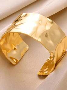 1PC Vintage Twist Wide Chunky Bangles For Women Gold Color Stainless Steel Geometric Irregular Open Cuff Bangles Jewelry Gift 2025 - 黃金 - 查看 13