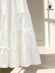 Women's Plus Skirt Sweet Bowknot High Waisted Retro Loose Elegant Fashion A-Line Skirt For Women