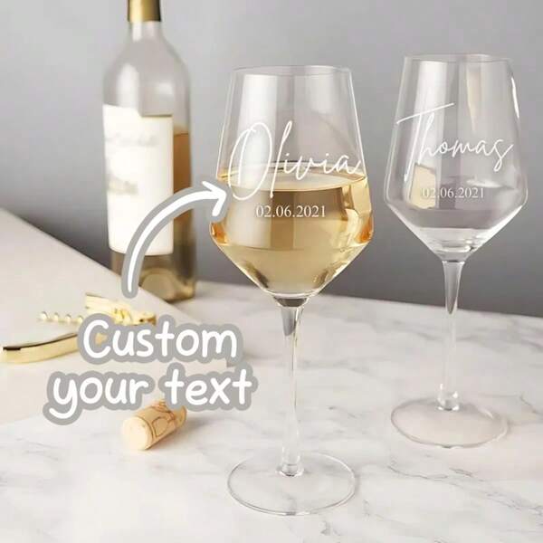 Customized Personalized Wine Glasses, Carved Wine Glasses, Customized Text, Customized Wine Glasses, Personalized Gifts, Customized Wedding Gifts, Bride Bridesmaid Gifts, Engagement Glasses