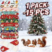 15~65 Piezas - Elemento navideño, vendas divertidas de varios estilos, vendas de PE, parches hemostáticos con patrones de dibujos animados lindos y transpirables, protegen heridas, detienen el sangrado de inmediato y previenen los arañazos - Vendaje de yeso, vendas deportivas