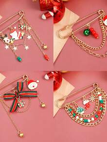 Eine Legierungs-Weihnachtsbrosche, Weihnachtsmann-Weihnachtsbaum-Anhänger, Anstecknadel-Accessoires für Frauen. Geschenk