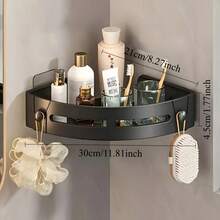 1/2 PCS Modern Corner Storage Rack Without Drilling - Durable ABS Material Bathroom Storage Rack, Toilet Storage Rack, Bathroom Corner Rack, Wall-Mounted Toilet And Washbasin Wall Storage Rack Without Drilling, Halloween And Christmas Gifts