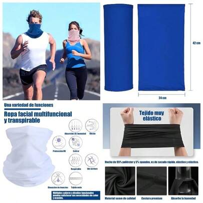 Mascarilla para Ciclismo, 5Pcs Bandana Deportiva para Prueba de Polvo, Mascarilla Deportiva con Proteccin el Viento y los Rayos para Correr, Andar en Bicicleta, Esqu, Montaismo