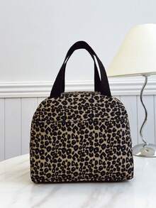 Portable Insulated Lunch Bag Thickened Cute Lunch Fruit Bag For Students Leopard Print Small Handheld Insulated Lunch Bag, Large Capacity Lunch Box For Travel, Suitable For Men And Women - Multicolor - View 11