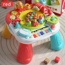 儿童多功能益智游戏桌，婴儿智能音乐玩具学习桌，宝宝万圣节和圣诞节礼物（所有部件颜色随机） - 彩色 - 查看 13