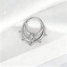1 chiếc khuyên mũi đính kim cương thanh lịch, khuyên mũi bằng thép không gỉ, khuyên sụn tai, khuyên vách ngăn mũi, trang sức xỏ khuyên unisex - phong cách-2 - Xem 9