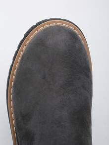 1 Pair Elegant Solid Color Fashion Side Zipper Ankle Boots, Suitable For Outdoor Wear All Seasons - Grey - View 9