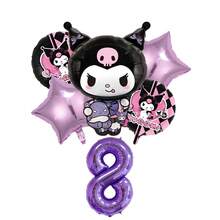 Suministros para fiestas de Sanrio, globos decorativos de fiesta de cumpleaños o aniversario con el diseño de Kuromi, decoración de escenario de fiesta de Kuromi, globos decorativos de fondo fotográfico de fiesta de Kuromi