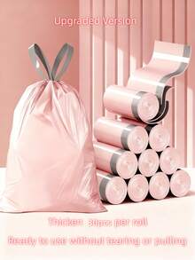 Heavy-Duty Leak-Proof Drawstring Garbage Bags, Upgraded And Thickened, Can Be Used Without Pulling, Suitable For Multi-Purpose Disposable Plastic Garbage Bags, Such As Bathrooms, Outdoors, Kitchens, Restaurants, Hotels, Etc. - Easy-To-Close Design - Cleaning Is More Convenient And Efficient - Baby Pink - View 8
