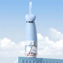 1pc Small & Cute Mini 5-Fold Fruit Portable Folding Umbrella, UPF50+ Sun Protection, Heart-Shaped Handle, Waterproof & Anti-UV, Capsule Umbrella, Mini Sun & Rain Umbrella