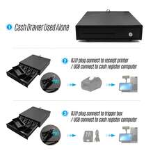 Cajón portamonedas tipo cajón con conector RJ11, negro - Negro - Ver 3