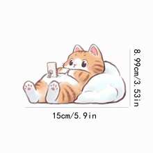 White Or Coffee Colored Cartoon Cat Stickers Are Suitable For Cars, Trucks, Motorcycles, Laptops, Water Bottles, And Other Disposable Self-Adhesive Glass Surface Stickers With Matte Surfaces