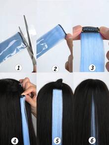 10 lọn tóc nối kẹp nhiều màu sắc, tóc thẳng tổng hợp dài 20 inch, tóc nối kẹp dùng cho trang phục Halloween, Giáng sinh, tiệc tùng, lễ hội âm nhạc, quà tặng năm mới, dành cho nữ (Màu đỏ) - trắng - Xem 11
